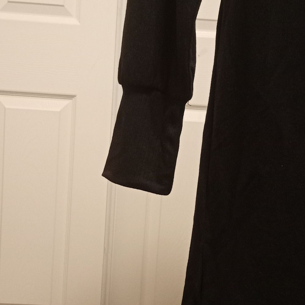 Steve Madden Sweater Knit Black Dress with Belt Ties. New Sz M - Picture 2 of 9